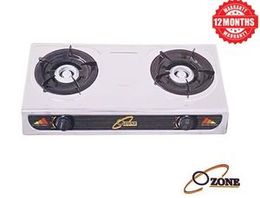 OZONE 2 Burner Gas Cooker Stainless Steel