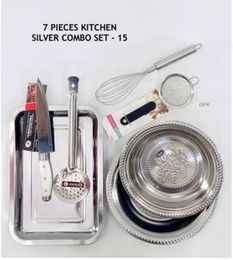 7 Pcs Kitchen Silver Combo set