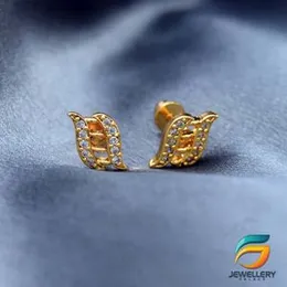 Gold Plated Earring New Design With White Stone for Women.