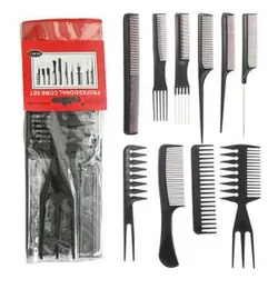 Magic 10 Piece Professional Styling Comb Set, Black