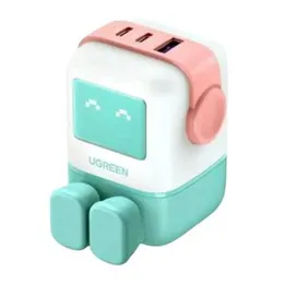 Ugreen 35857 Nexode RG 65w 3-port GAN Fast Charger Pink Blue UK