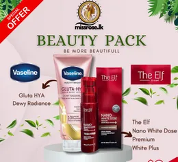 The Elf Nano White Dose – Premium White Plus + Vaseline Gluta-Hya Serum Burst Lotion – Smooth Radiance pack
