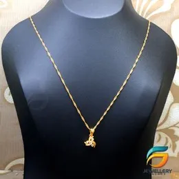 Gold Plated Karali / Disco Chain & Small White Stone Pendant Guaranteed 18/24 inch Stylish Design.