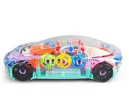Concept Racing Educational Transparent Car Super Transparent Toy Cars with 360 Degree Rotation Gear Simulation Mechanical Racing Car with Music Sound