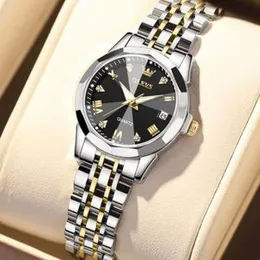 Olevs Premium Ladies Watch With Date High Quality Gold Silver Two Tone Stainless Steel Watches For Women Girls Business Chain Quartz Analog Casual Fas