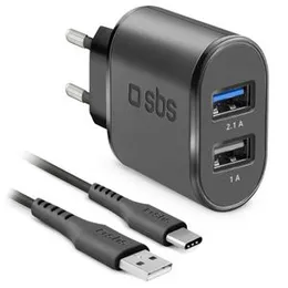 Dual USB Wall Charger Kit with Type-C Cable Fast Charging