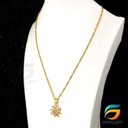 Gold Plated Guaranteed 18/24 inch Karali 02MM with Star Sun Theme pendant Necklace for ladies.