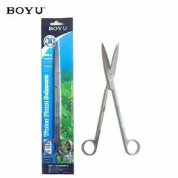 BOYU Stainless Steel Scissor for Aquarium Straight Scissors for Aquatic Plant Planted Tanks Fish Tank Scissors Trimming Kit for Marine Aquarium Plante