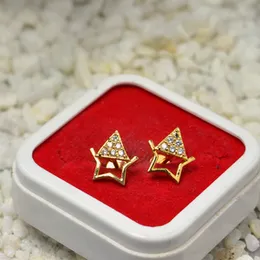 Gold Plated Star With Stone Beauty Earrings.