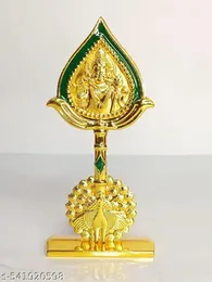 Murugan Vel Idol – Brass Finish with Peacock Design | 4 Inch Height Decorative Vel for Home, Car Dashboard, Pooj