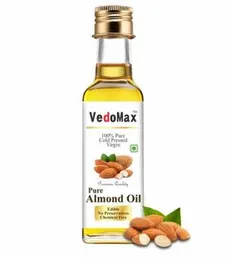 VedoMax UltraPure Almond Edible Oil | Sweet Almond Oil - 100% Pure Cold Pressed Edible Badam Tel | Pure Cold Pressed Edible Roghan Badam Shirin Tel |