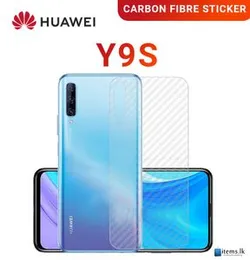 Clear Slim Carbon fibre Phone Transparent protective Mobile Back Sticker For Huawei Y9s
