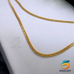 Gold Plated Guaranteed 18/24 inch Albert Chain with Double Heart pendant Necklace for ladies