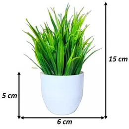 Flora Planet Artificial Potted Plants for Home Showcase Decor & Office Table Decoration 2 Mini Size Plants | Faux Plants Indoor with Pots | Artifi