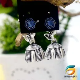 Black Silver Plated Jimikki Earrings Flower Design Without Stone For Women.