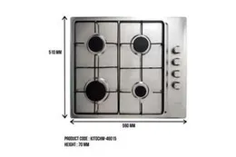 SS 4 BURNER ROUND GAS COOKER HM-46015