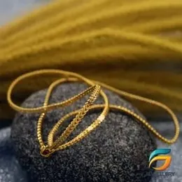 Gold Plated Flat Fox Chain For Women 02MM 18/24 inch.