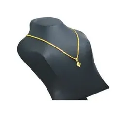 Gold Plated 2mm Bismarck Chain With New Design Box Pendant For Women.