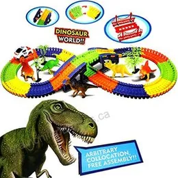 Dinosaur Track Rail Car with Flexible Bridge & Variable Track Set - 133 Pieces Endless Fun for Kids with Dinosaur World