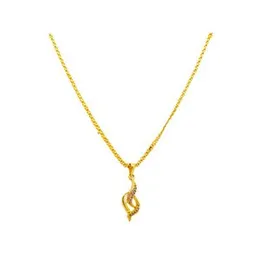 Gold Plated 2mm Bismarck Chain With  Arkina Diamond's Nectar pendent For Women.