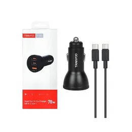 TRANYOO T-C25 Super Fast PD Car Charger | Dual Type-C USB Car Adapter