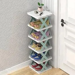6 LAYER SHOE RACK, STACKABLE SHOE STORAGE ORGANIZER FOR BEDROOM ENTRYWAY, ADJUSTABLE SHOE RACK, SHOE SLOTS ORGANIZER SHELF, EASY CLEAN SHOE TOWER RACK