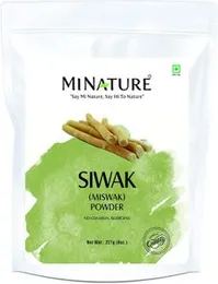 Miswak (Siwak) Powder by mi Nature | salvarado persica| 227g(8 oz) (0.5 lb) | 100% Only Miswak (siwak) Powder | Dental Care | Natural Toothpaste | Whi