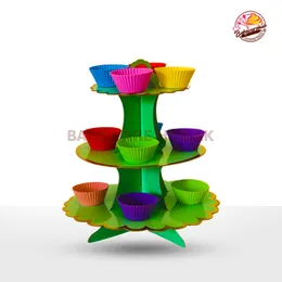 Cup Cake Stand – 3 Tier | Foldable Display Rack | Holds 12+ Cupcakes | Easy Assembly