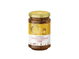 First Bud Organics Homemade Mango Pickle - 250gm | Authentic Indian Taste & Secret Rajashtani Receipe | Dry & Spicy Mango Pickle | Handmade Wi
