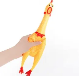 Screaming Chicken Pet Toy Dog Toys Rubber Screaming Chicken Yellow Squeaky Decompression Toy for Cleaning Teeth Squeak Sound Chicken Toy