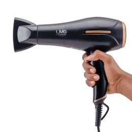 LMG MGS-8018 Professional Hair Dryer 2000W | 3 Heat Modes, 2 Speed Settings, Cool Shot, Concentrator – Black & Gold