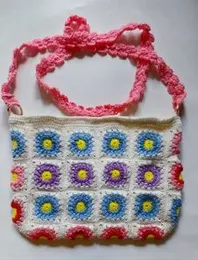 Handmade Multicolored Crochet Crossbody Bag – Boho Sling Purse, Festival & Everyday BagCrochet crossbody bag