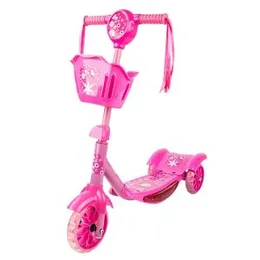 Kids 3 Flashing Wheel Scooter With Basket Music Tassels (ST3001)