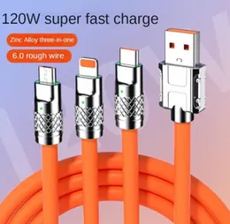 3-in-1 USB Charger Cable for iPhone Android Micro USB Type-C Multi Cord