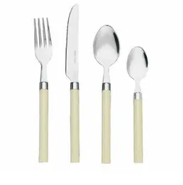 16 PCS CUTLERY SET STAINLESS STEEL COLOUR HANDLE KNIFE FORK SPOON SET