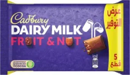 DAIRY MILK Cadbury Fruit and Nut Chocolate Bar Promo Pack 35g × 5Pcs 175 g