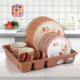 Storage Holder / Plate Holder Dish Drainer Drying Plate Rack With Spoon Chopstick