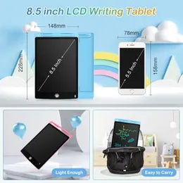 8.5 Inch LCD Writing Drawing Tablet Pad for Kids, Toddler Educational Gift - 8.5 Inch Writing Tablet for Kids, Colorful Screen Doodle Board, Erasable