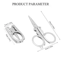 Foldable mini pocket scissors stainless steel key chain paper cutting tools