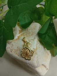 Gold Plated Floral and Peacock Shaped Pendant