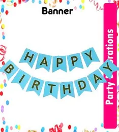 Birthday Decoration Balloon set Blue First Birthday Boy With Bannering