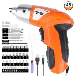 45 Pcs Rechargeable Screwdriver Drill Set | 600mAh Battery | Powerful DC Motor | Electric Cordless Screwdriver Kit with Bits for Drilling & Fastening