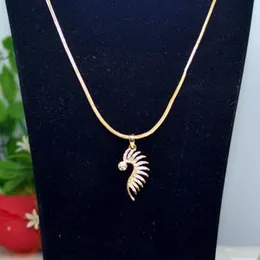 Gold Plated 2.2mm Fox Chain With Peacock Pendant With White Stone For Women-18 inch