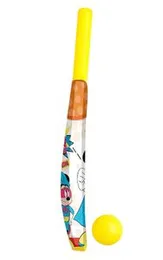 MANAKI ENTERPRISE Cricket Set for Kids Include 3 Plastic Stump,1 Plastic Bat,1 Plastic Ball (Attractive Mickey Print)