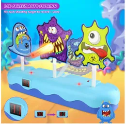 Monster Electronic Shooting Target Game Toy Set with 2 Guns & 30 Soft Bullets Compatible with Nerf Guns