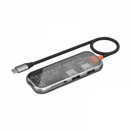 Wiwu CB005 Transparent 5 In 1 Cyber USB-C Hub