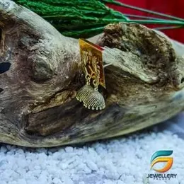 Gold Plateed Traditional Curve lines Jhumka Earrings for Women Girls.