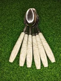 Ceramic Finish Style Stainless Steel Premium Table Spoon Set of 6 Pieces.