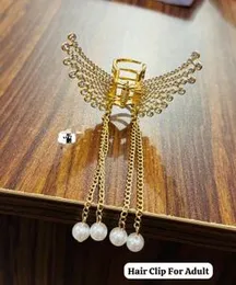 New Fashion Butterfly Pearl Tassel Hair Clip For Girls