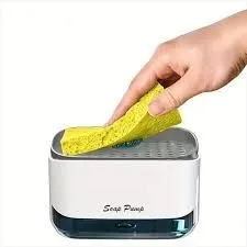 Premium Quality 2 In 1 Manual Press Liquid Dish Wash Soap Pump Dispenser Sponge Caddy Holder For Kitchen